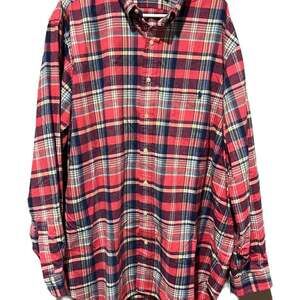 Polo Ralph Lauren Men's Flannel Plaid Workshirt Pink/Blue Multi size 2XLT